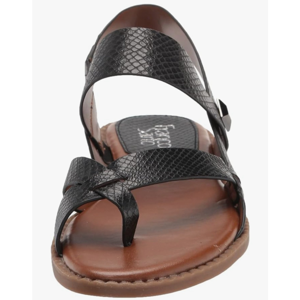 Franco Sarto Women's BLACK SNAKE Flat Slingback Sandal Flip Flops - 7 M - Picture 4 of 14